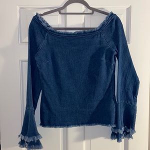 Venus Off the Shoulder Jean Shirt